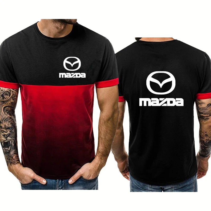 Футболка мужская с принтом логотипа автомобиля Mazda Модный повседневный топ