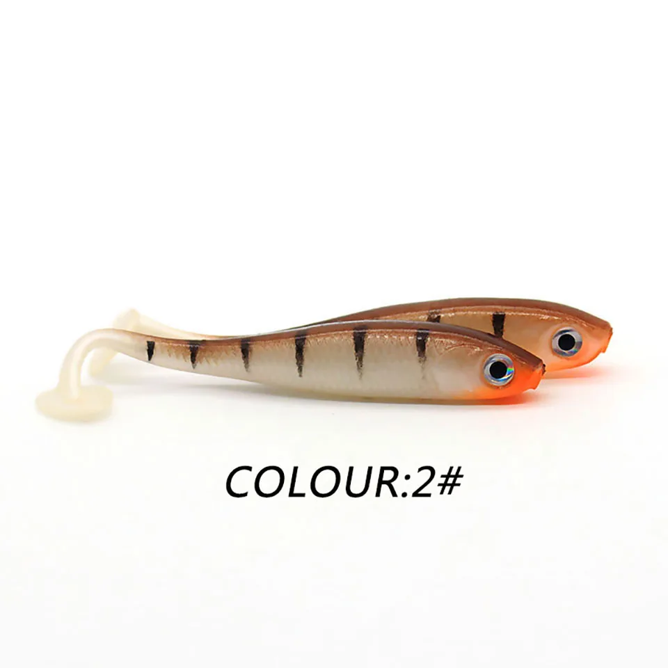 WALK FISH 5PCS/Lot Soft Fishing Lures 70MM/2.1G Silicone Baits