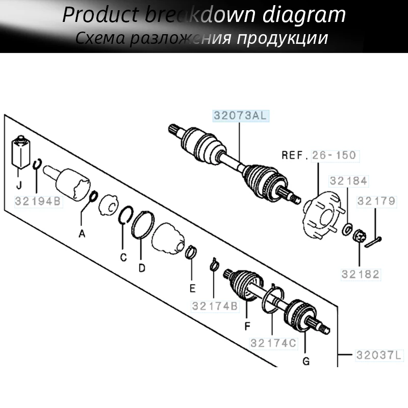 CV ось вала привода 3815A307 передний правый для Mitsubishi L200, KB4T, KB5T Pajero Sport, KH4W KH6W LHD