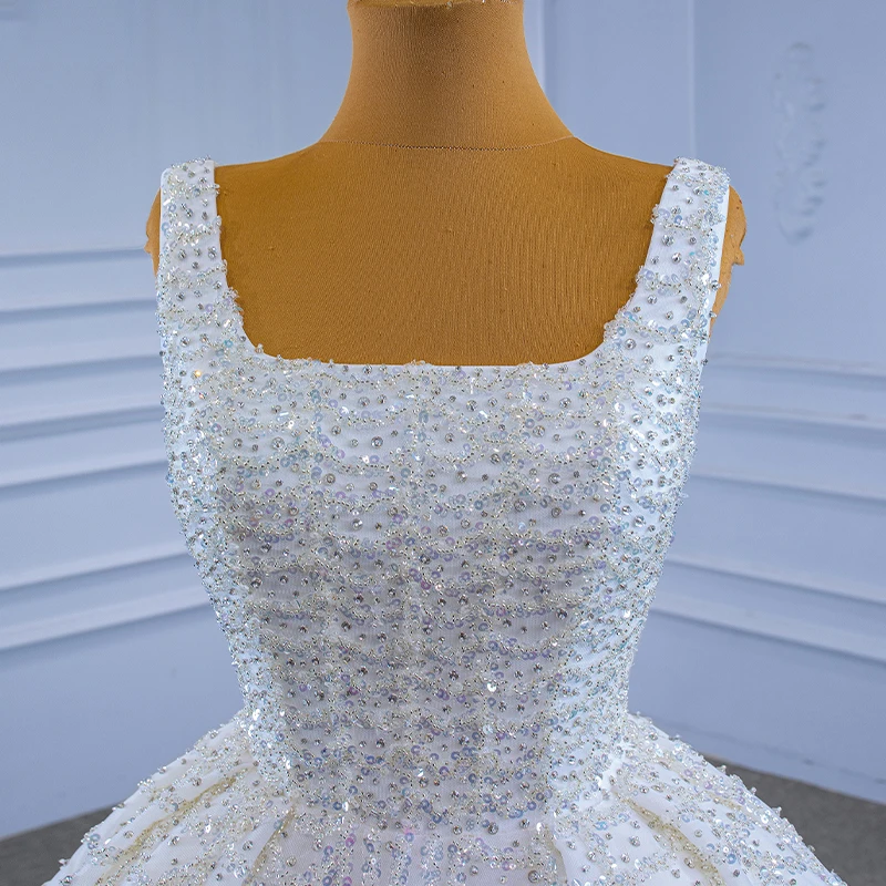 RSM67377 wedding dress 2021 bridal high quality glitter crystal white wedding party long dresses vestido de noiva princesa 5