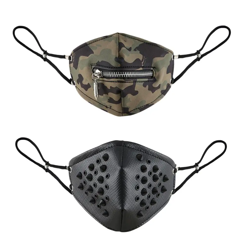 

BONISKISS Punk Outdoor Riding Breathable Face Mask Leather Sport Dustproof Motorcycle Cycling Training Shield Tube Cover Scarf