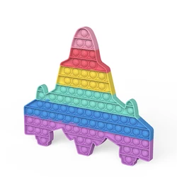Top de mariposa Pop de arcoíris de gran tamaño para niños, juguetes para aliviar el estrés y el autismo, juego de relajación Simple con hoyuelos, 30CM
