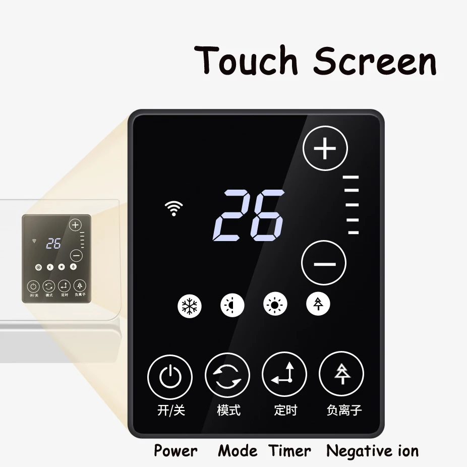  2000W Heating and Cooling Air Conditioner Wall and Desktop 2 Install Method LED Touch Screen Electr - 4000307379871