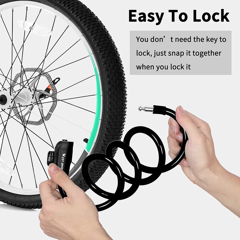 Bike Lock 1.2m Anti Theft Security Bicycle Accessories With 2 Keys Cable Lock MTB Road Bike Motorcycle Cycling Lock