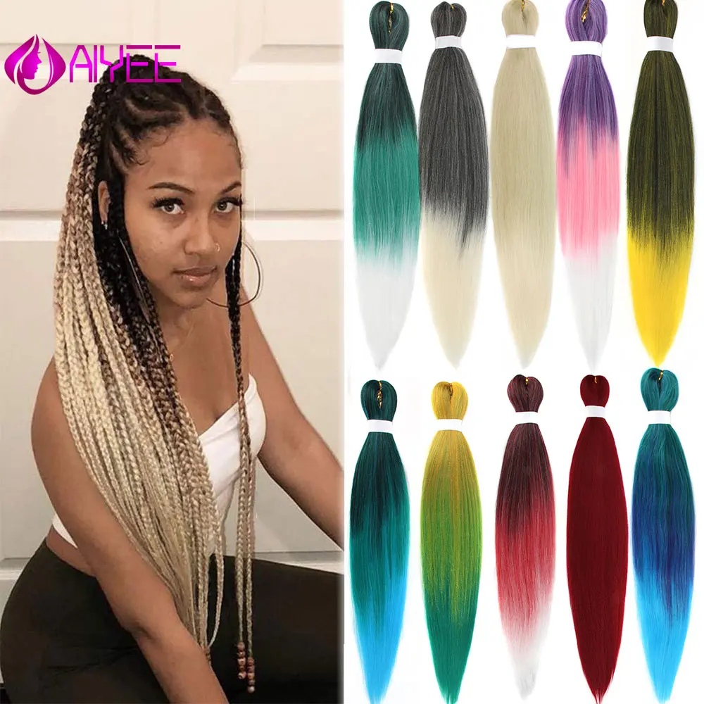 

AIYEE Ombre Braiding Hair Jumbo Extension Easy Synthetic 20" Braids Hair Crochet Hair Low Temperature Fiber Crochet Braid AIYEE