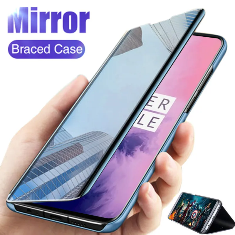Mirror Flip Case For Oneplus Nord Case Smart Mirror Flip Luxury Plating