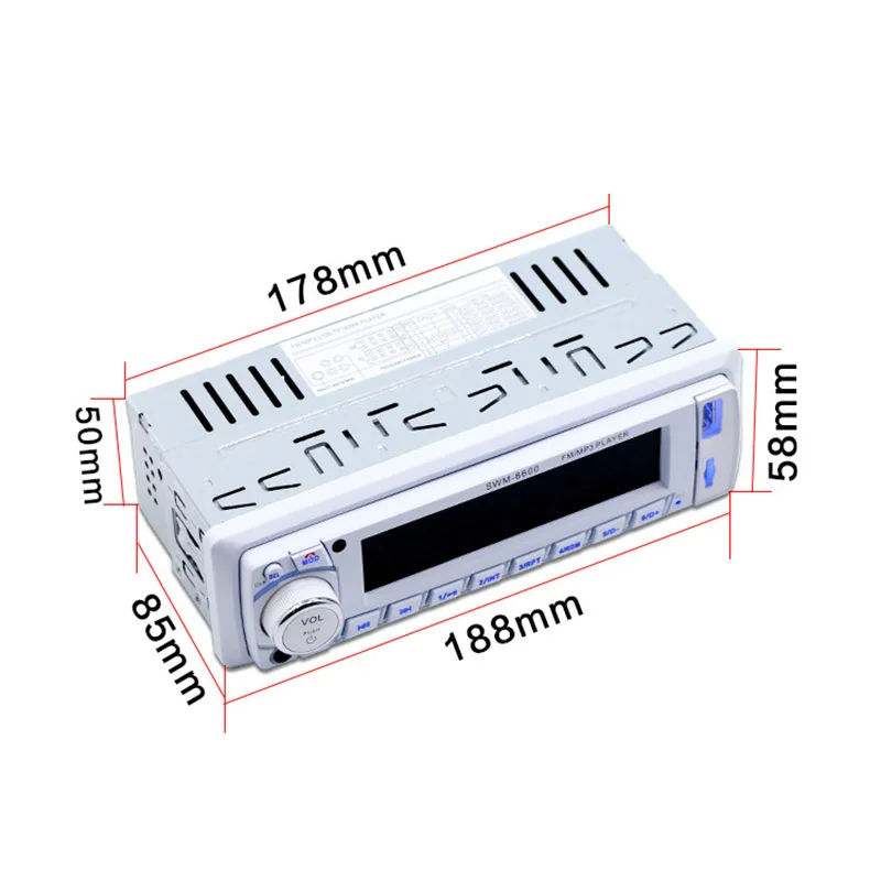 Магнитола с Bluetooth стереозвук с аудиоразъемом AUX Радио MP3 FM Многофункциональный Безопасный 12 В изготовлен из высококачественного материала, прочный и практичный