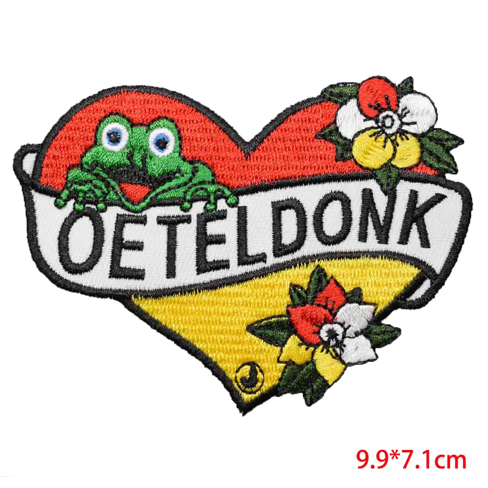 ZOTOONE oeteldonk Полный вышитый лягушка карнавал для Нидерландов Железный На Патчи для одежды вышитые патчи для одежды G - Цвет: Антикварная бронза