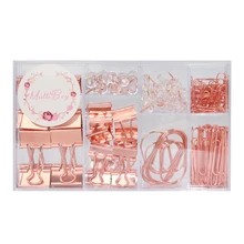 

Bookmark Paper Clips Assorted Sizes Rose gold Large Paper Clips And Binder Clips Set
