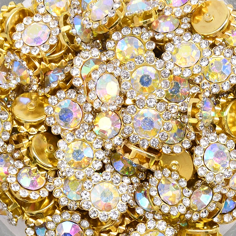 New Rhinestones Buttons Gold Claw Cup Base Glitter Crystals Beads Sewing  Stones Strass Crafts Glue Rhinestones for Clothes - China Claw Stone and  Sew on Stone price