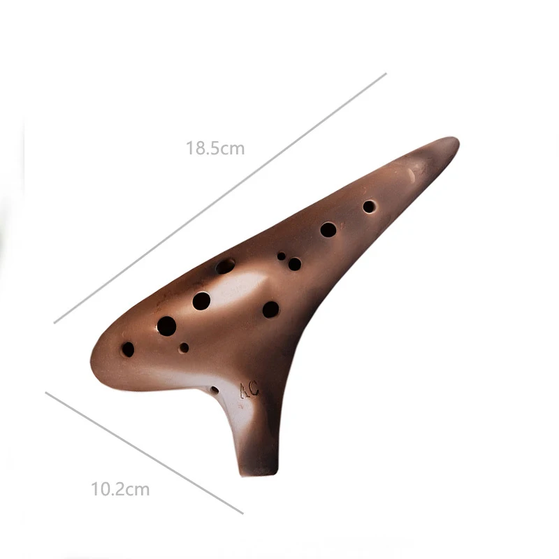 Керамический музыкальный инструмент с 12 отверстиями для клубники Ocarina Alto C Key