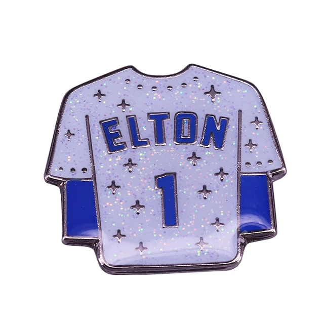 Los Angeles Dodgers #1 jersey Elton John glitter enamel pin iconic decor -  AliExpress