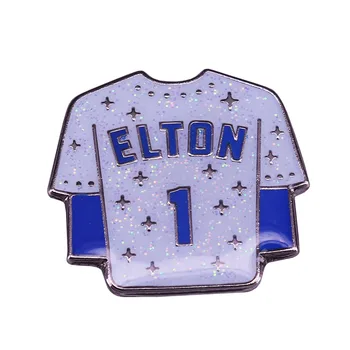

Los Angeles Dodgers #1 jersey Elton John glitter enamel pin iconic decor
