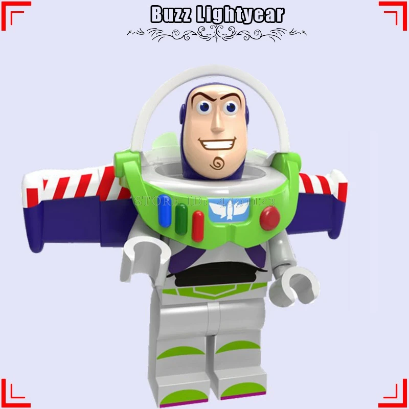 «История игрушек», «4 Вуди и Джесси Базз Лайтер чужой зург животного строительные кубики, детские игрушки Аниме фильм зеленого цвета в армейском Для мужчин стежка игрушка в виде фигурки - Цвет: Buzz Lightyear