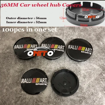 

100pcs 56mm label Rims Wheels Cover For Ralliart Logo badge Car Emblem Wheel Hub Cap For Mitsubishi Auto Logo