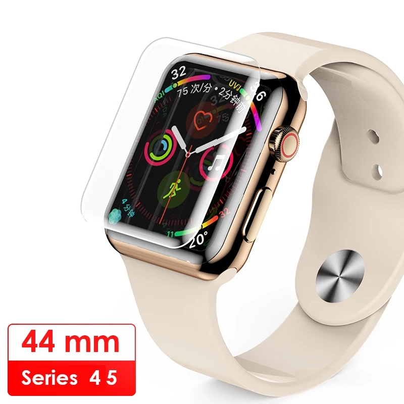 Akcoo 6D полноразмерная пленка для Apple watch 4, 5, серия 40, 44 мм, защитная пленка для экрана, ультрафиолет, полное клеевое стекло для серии 1, 2, 3, 38, 40 мм, пленка - Цвет: for 44mm