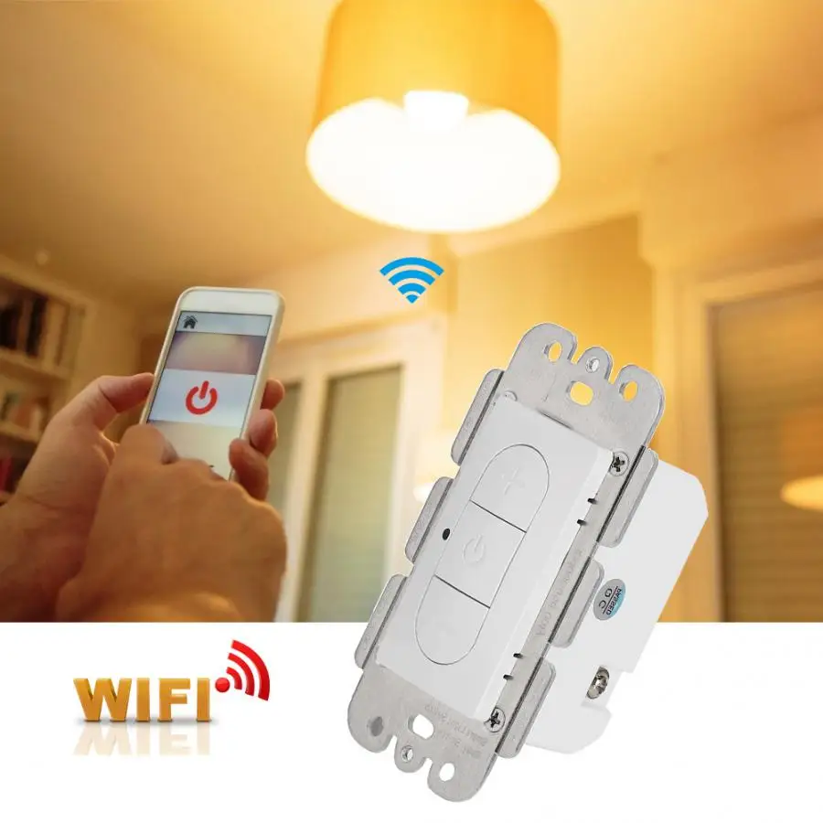 Бесступенчатый диммер с Wi-Fi для Alexa Tuya US Plug 100-240V Smart Switch