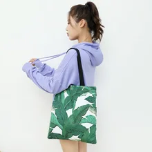 Стильный модный рюкзак из холщовой ткани с принтом женская сумка на плечо из чистого хлопка экологически чистая Холщовая Сумка сумка для покупок