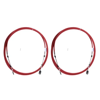 

2pcs 8 Foot Universal Throttle Shift Control Cable for Yacht Boat Motor Steering System, Red