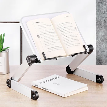 

Adjustable Book Stand Height and Angle Adjustable Ergonomic Book Holder with Page Paper Clips for Big Heavy Textbooks GD