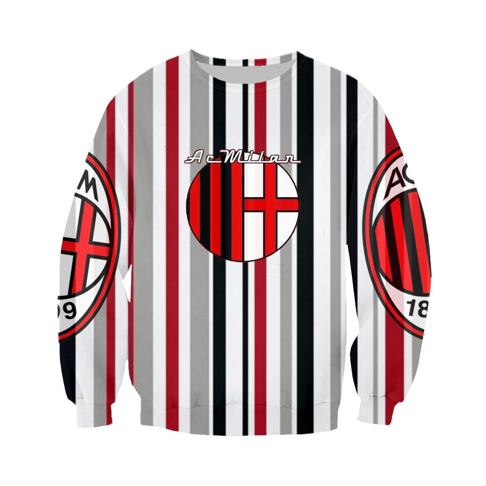 3D печать AC Milan Толстовка Мужская и Женская мода Повседневная с длинным рукавом