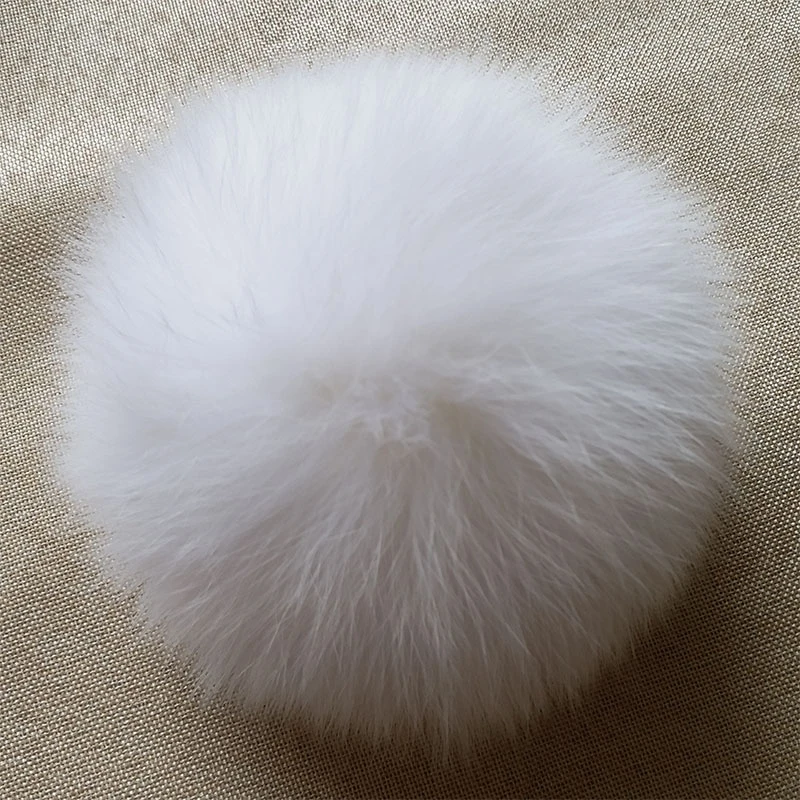 rolled up skully hat DIY Pure White Natural Fox Fur Fluffy Pompon Hats Real Fox Raccoon Fur Big Ball Pom Pom for Caps Hats Skullies Pompoms 12-14cm best beanies