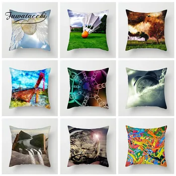 

Fuwatacchi Scenic Animal Cushion Cover Colorful Printed Pillow Case For Chair Sofa Home Room Decoration Pillowcases 45cm*45cm