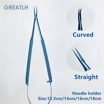 

1pcs Titanium Tlloy Needle Holders ophthalmic tweezer forceps microsurgical eye instruments