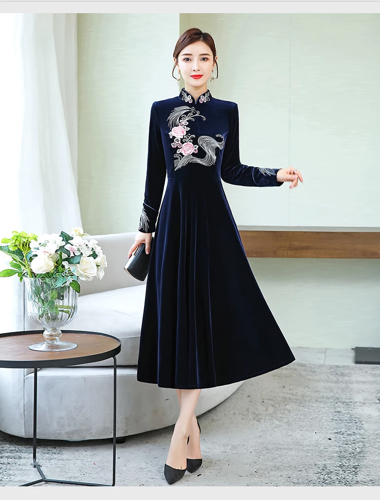 2019 новые китайские винтажные Свадебные платья Cheongsam Длинные платья