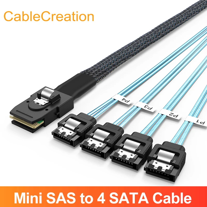 CableCreation Mini SAS SFF-8087 to 4 SATA Cable 36P 7P данные жесткого диска 50 см | Электроника