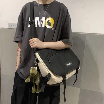 

Fashion Men Messenger Bag Canvas Cell Phone Shoulder Bag Small Crossbody Pack Small Travel Waist Pack Casual Chest Pouch