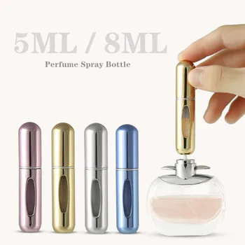 

5ML/8ML Portable Mini Perfume Spray Aluminum Bottle Travel Women Refillable Atomizer Container With Perfume Empty Accessories