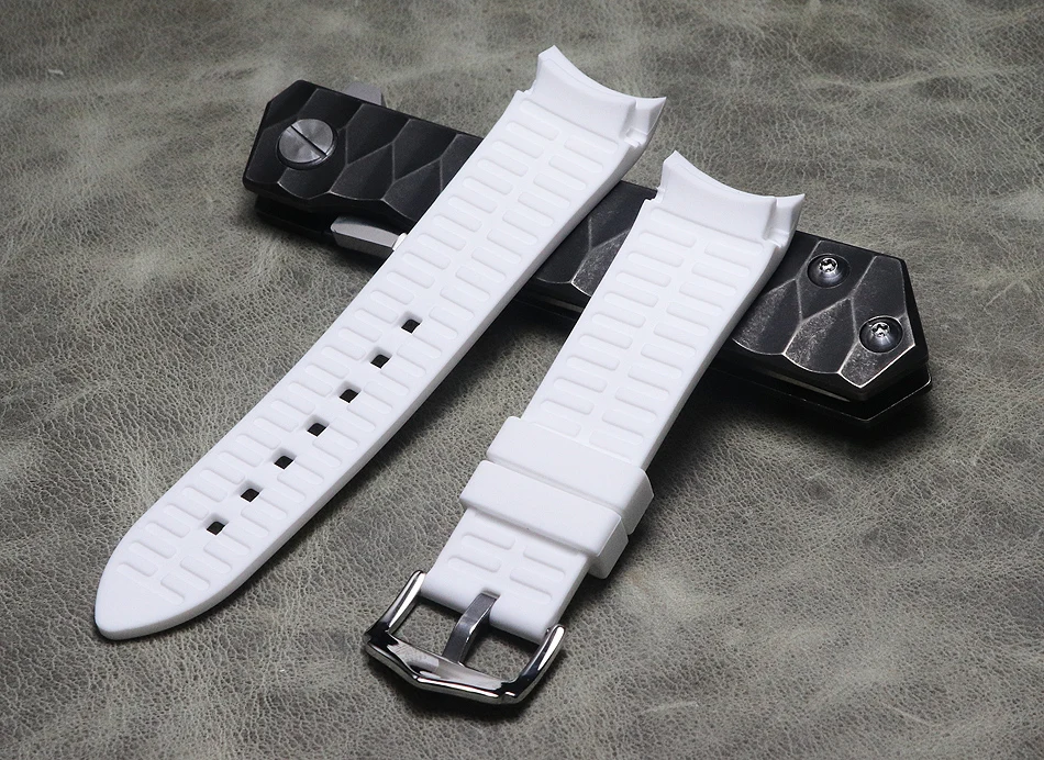Силиконовый ремешок для часов 18 мм 20 мм 22 мм ремешок для часов Omega Citizen Tissot часы черный белый резиновый браслет для мужчин и женщин Ремни Пряжка