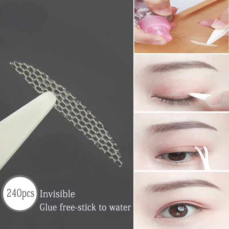 Cheap 240PCS S/L Invisible Eyelid Sticker Lace Eye Lift Strips Waterproof Double  Eyelid Tape Fold Self Adhesive Stickers Makeup|Eyelid Tools| - AliExpress