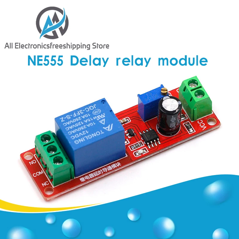 Timer-Switch Relay-Shield Adjustable-Module Time-Delay-Relay-Module NE555 12V DC 0--10s