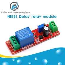 NE555 zamanlayıcı anahtarı ayarlanabilir modülü zaman geciktirme rölesi modülü DC 12V geciktirme rölesi kalkanı 0 ~ 10S