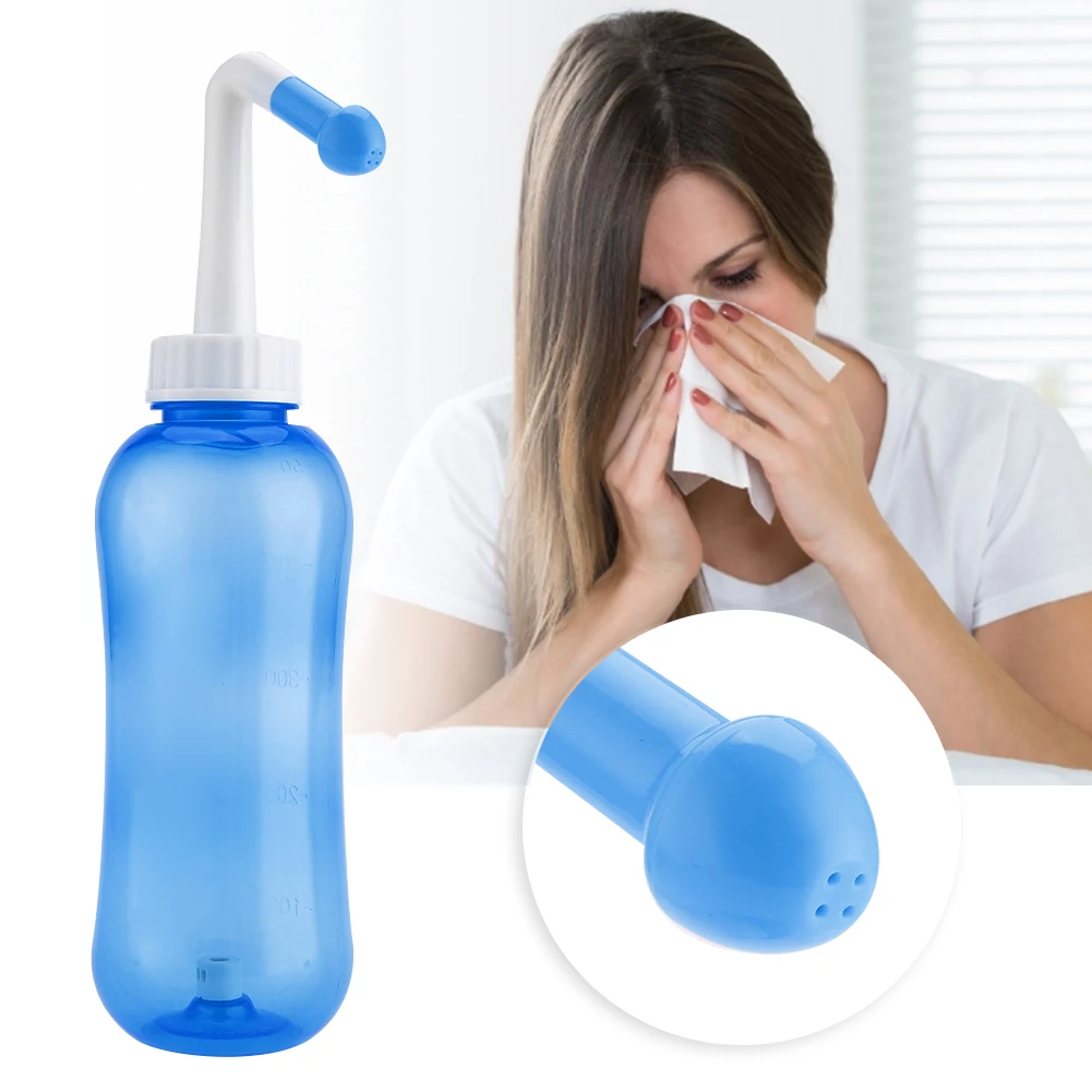 

500ml Child Adult Nasal Rinse Cleaner Irrigation Nasal Wash Bottle Nose Care Tool(Blue)Allergic Rhinitis Neti Pot Clean The Nose