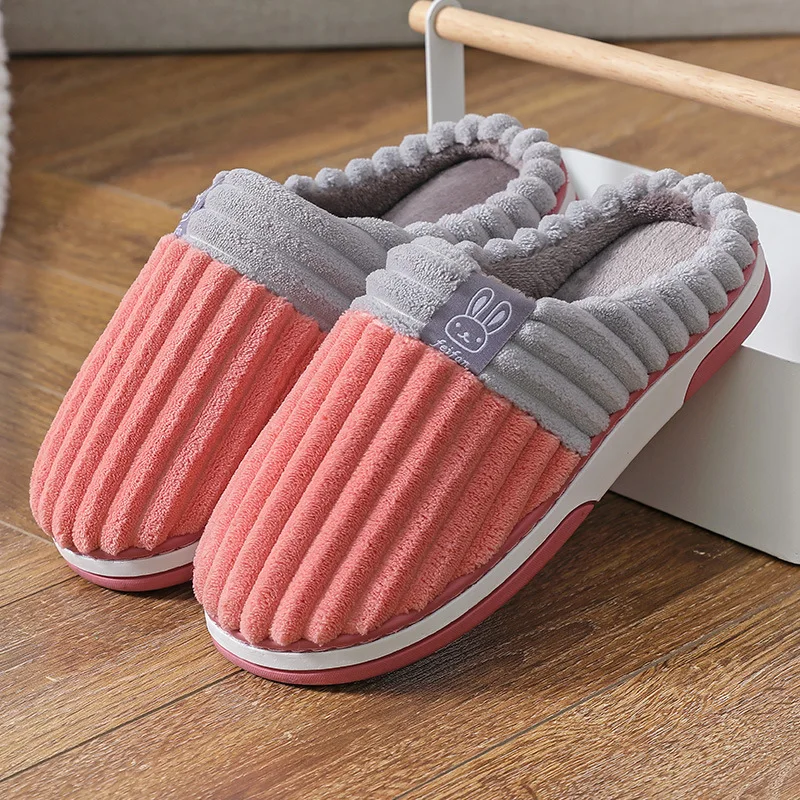 Women Winter Slippers Female Push Thick Bottom Home Cotton Shoes Lady Non-Slip Comfortable Indoors Flats Women's Footwear winter indoor slippers Indoor Slippers