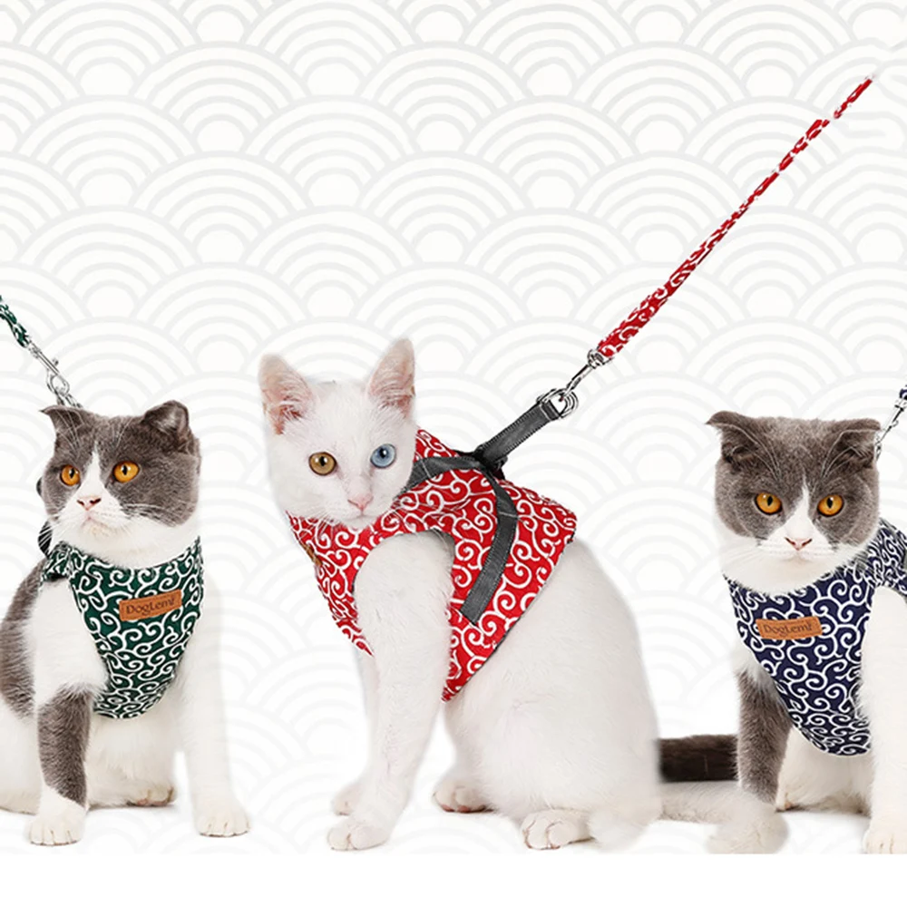 New Soft Pet Dog Harnesses Vest No Pull Adjustable Chihuahua Puppy Cat Harness Leash Set For Small Medium Dogs Coat
