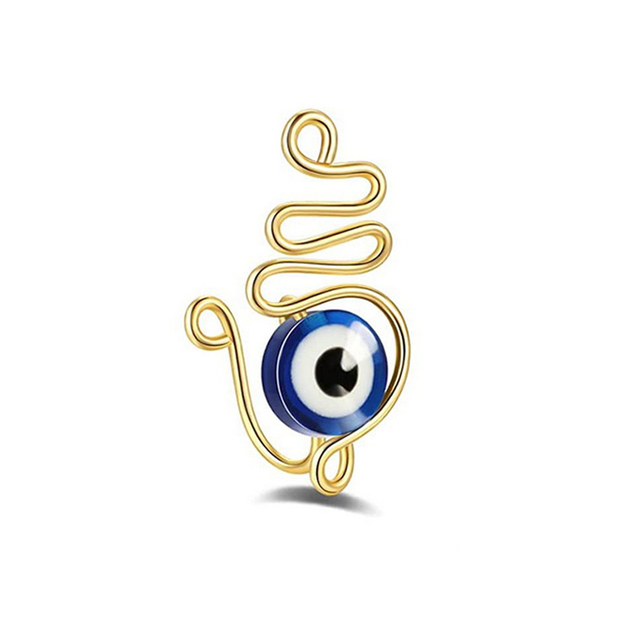Fake Piercing Clip Nose Ring Cuff Body Jewelry for Women 2021 New Trend Red Blue Evil Eye Spiral Fake Nose Rings Ear Clip