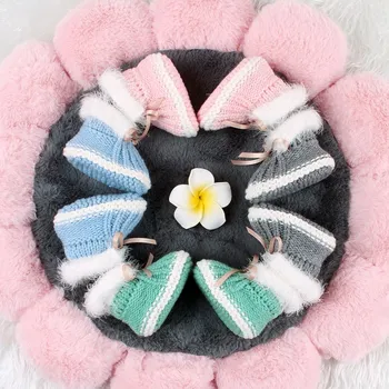 

New Autumn Winter Children Shoes Cotton Cute Baby First Walkers Kids Newborn Toddler Warm Windproof Knitting Boots