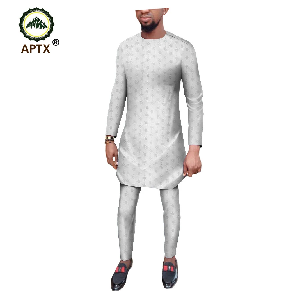 Blog APTX Muslim cotton suit for men jacquard fabric full sleeves  top+ slim pants men's casual suitSaudi Arab Thobe Jubba  T1916007