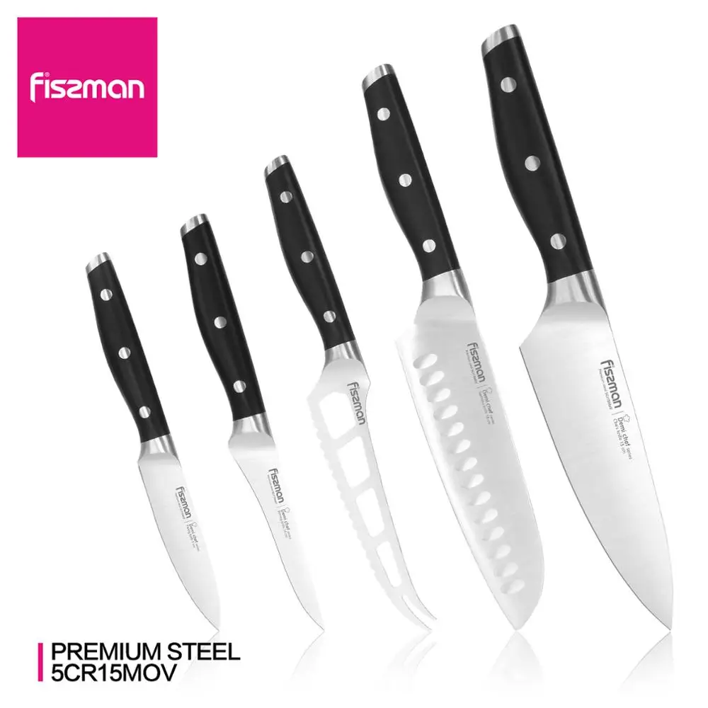 FISSMAN Demi Chef серии немецкие Стальные Кухонные ножи Утилита шеф повара Santoku Cheese