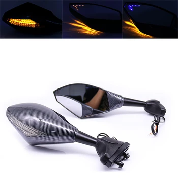 

1 Pair Motorcycle Vintage Side Rearview Mirrors with LED Signal Light Universal Motorbike Scooter Motor Fashion Rear View Mirror