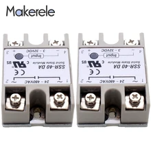 Free Shipping Solid State Relay Module 24V-380V 40A 250V SSR-40DA 3-32V DC To AC SSR-40 DA SSR 40A Makerele CE Certificate