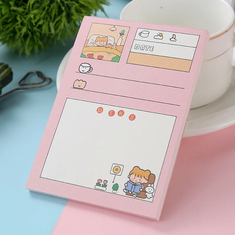 50 шт. милый блокнот для заметок Kawaii мультяшный Блокнот корейский креативный портативный блокнот для заметок с разрывами Канцелярские Товары для офиса - Цвет: 1