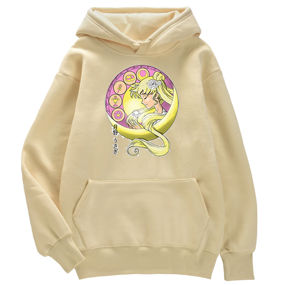 

Sailor Moon Men Clothing Prints Harajuku Anime Sweatshirt Creativity Cartoons Fleece Hoody Autumn Warm Loose Male Hoodie Hoodys