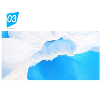 

50pcs of Waterproof Over Shoe Thickening Wear Resistant Shoe Protector Non Woven Disposable Shoe Cover (Blue)
