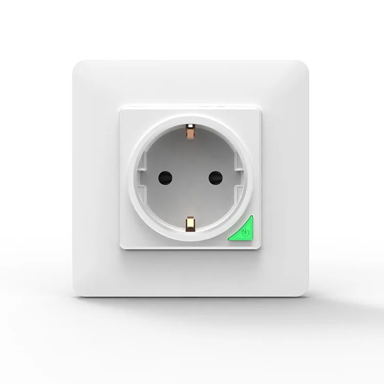 White Wall Socket Wi-Fi умный светильник, настенный выключатель, розетка, Кнопочная кнопка, ЕС, умная жизнь, Tuya, беспроводной пульт дистанционного управления, работает с Alexa Google Home - Цвет: White Wall Socket