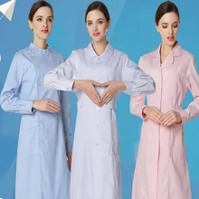 Модный женский медицинский костюм с длинными рукавами, 2 цвета, пальто, аптека, доктор, комбинезоны, униформа, медсестры, пальто для здоровья, рабочая одежда и униформа